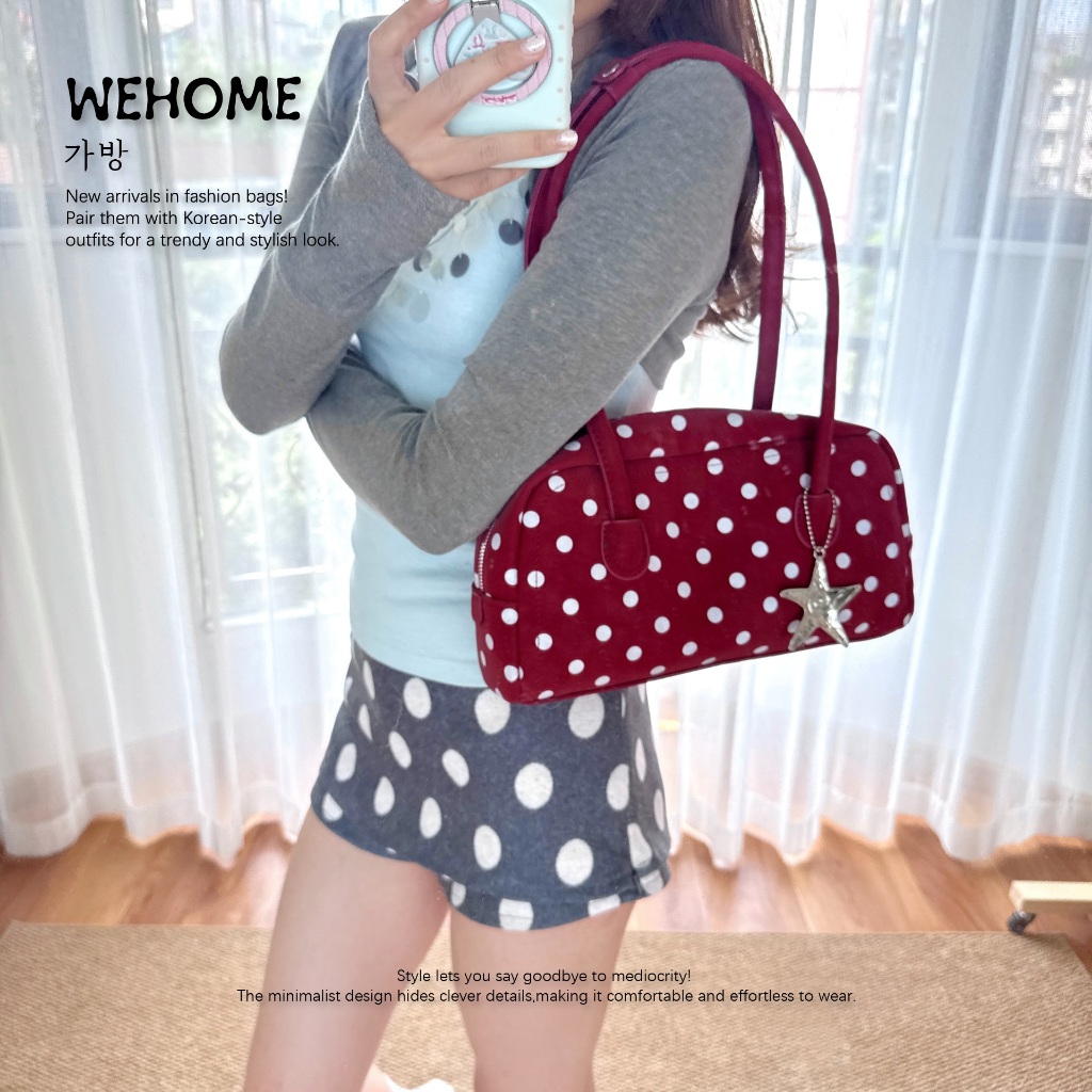 【 ส่งสินค้าพร้อมส่ง】WEHOME Jean bag สไตล์เกาหลี สไตล์คาซิวัล เป้เป้สไตล์สาวๆ สีโดปามีน กระเป๋าสะพายข้างผู้หญิง ราคา ถูกที่สุด ดีลบีเคเค แกลเลอรีภาพที่ 8