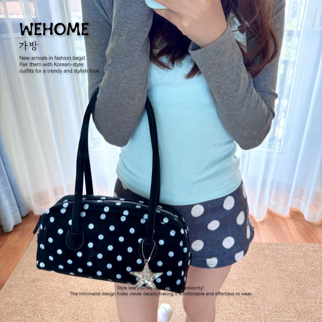 【 ส่งสินค้าพร้อมส่ง】WEHOME Jean bag สไตล์เกาหลี สไตล์คาซิวัล เป้เป้สไตล์สาวๆ สีโดปามีน กระเป๋าสะพายข้างผู้หญิง ราคา ถูกที่สุด ดีลบีเคเค แกลเลอรีภาพที่ 6