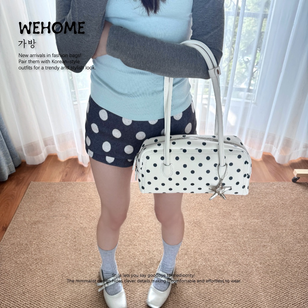 【 ส่งสินค้าพร้อมส่ง】WEHOME Jean bag สไตล์เกาหลี สไตล์คาซิวัล เป้เป้สไตล์สาวๆ สีโดปามีน กระเป๋าสะพายข้างผู้หญิง ราคา ถูกที่สุด ดีลบีเคเค แกลเลอรีภาพที่ 7
