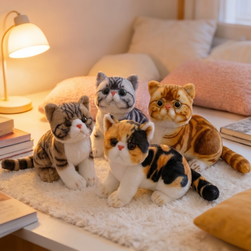 ตุ๊กตาแมวจำลอง นุ่มนิ่ม ของขวัญวันเกิดปลอบประโลม สำหรับสาวๆ และเด็ก