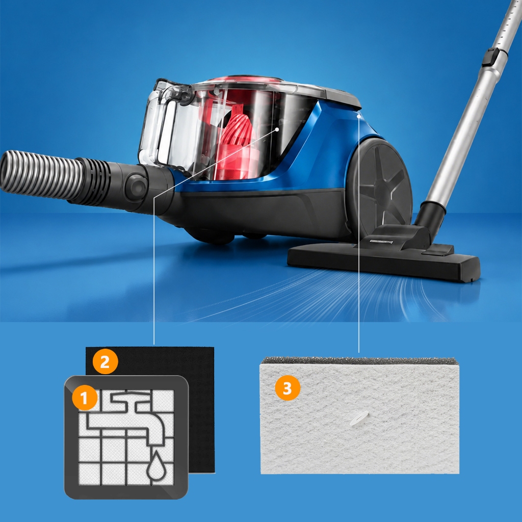 ชุดกรองทดแทน XV1220/01 สําหรับ Philips Bagless Vacuum 2000 Series