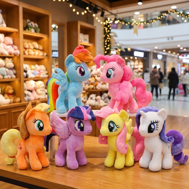 การ์ตูน Rainbow My little Pony Unicorn ของเล่นตุ๊กตาน่ารัก 40cm ตุ๊กตาของขวัญวันเกิดเด็กผู้หญิง