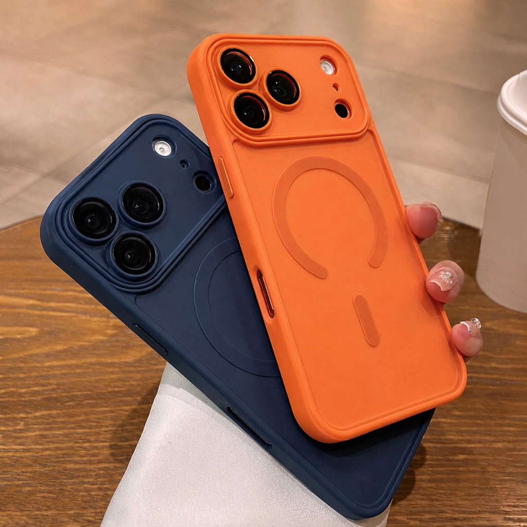 หรูหราผิวรู้สึกเคลือบพรีเมี่ยมแม่เหล็กเคสโทรศัพท์เหมาะสําหรับ ไอโฟน 17 16 15 14 13 12 มือโปร สูงสุด