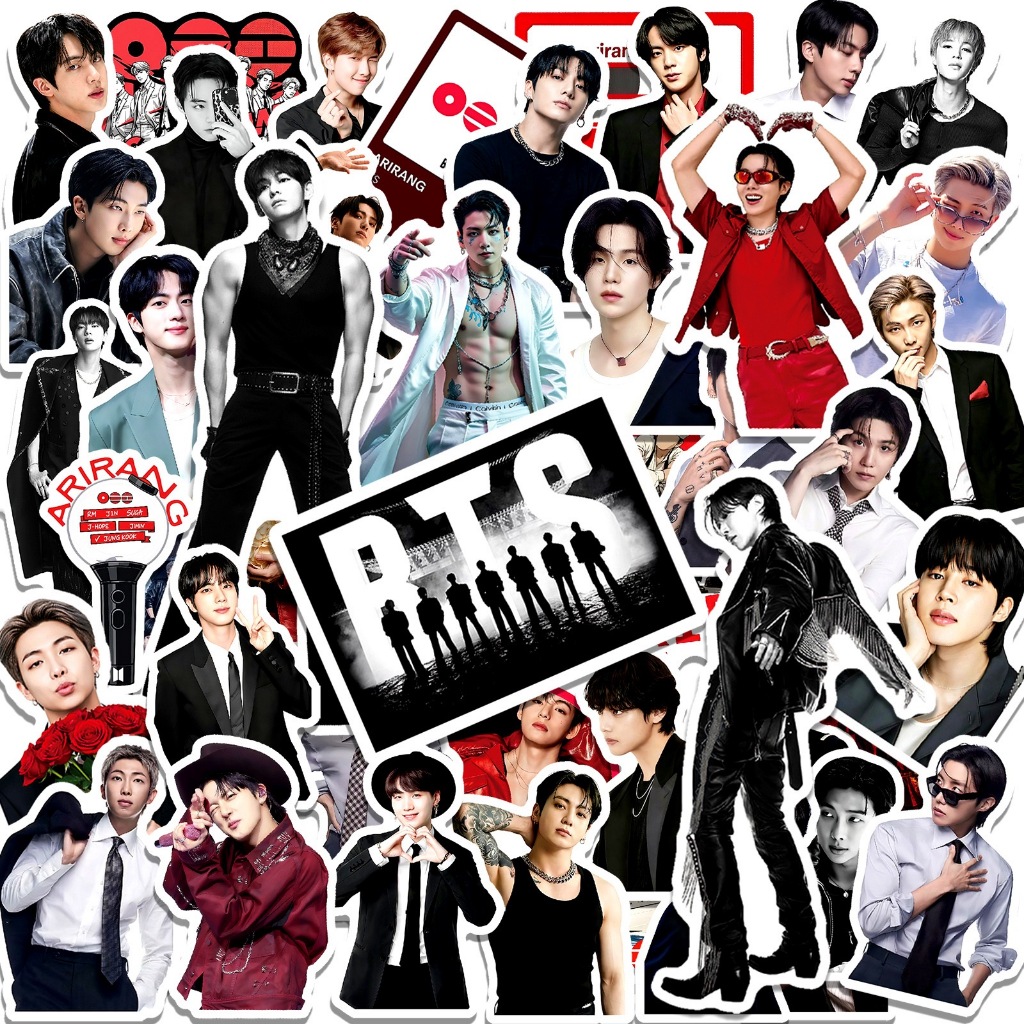 50 ชิ้น/เซ็ตเกาหลี BTS อัลบั้ม ARIRANG Graffiti สติกเกอร์ตกแต่งเคสโทรศัพท์บัญชีสเก็ตบอร์ดส่วนบุคคล DIY สติกเกอร์