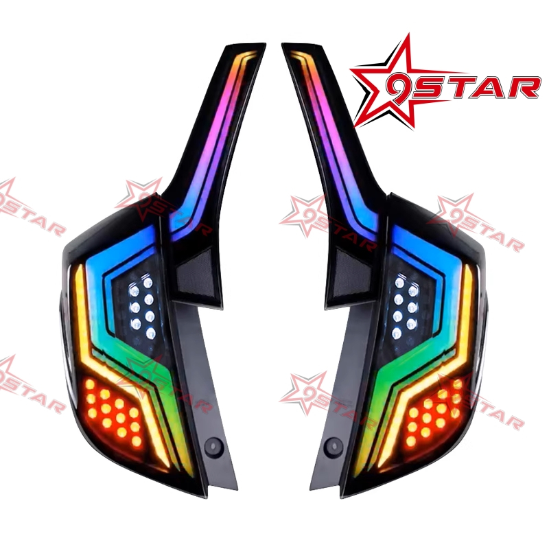 Plug and Play Fit สําหรับ Honda Jazz Fit GK5 2014-2019 LED Taillamp ไฟตัดหมอกด้านหลัง RGB Funtion ไฟเลี้ยววิ่ง