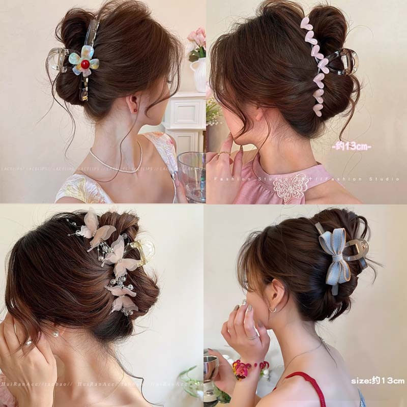 High-End อารมณ์ Symphony ดอกไม้คว้าคลิปหญิงกลับหัวผม Shark คลิปหวานอุปกรณ์เสริมผม