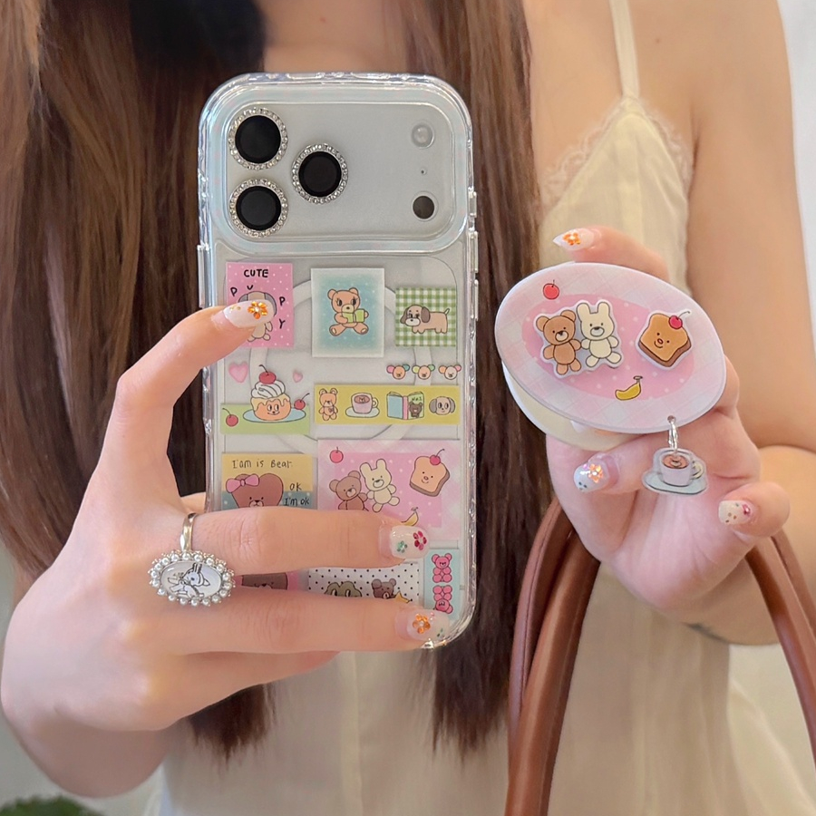 สําหรับ iphone Case 17 Pro Max 16 Pro Max 15 Pro Max Toast Bear เคสโทรศัพท์