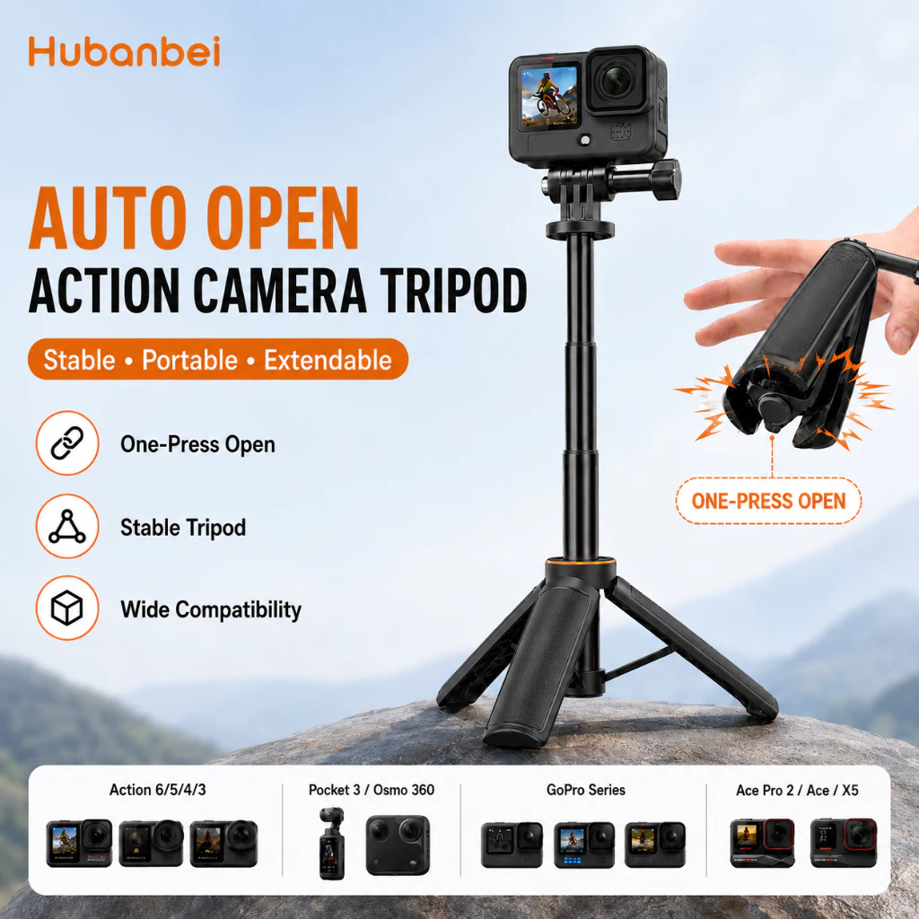 ขาตั้งกล้องแอคชั่นแคมมินิ เปิดอัตโนมัติ ยืดได้ สำหรับ DJI Osmo Action 6/5 Pro/4/3, GoPro HERO13/12/11/10, Insta360 Ace Pro 2/X5, AKASO thumbnail 3