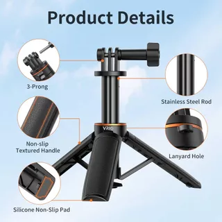 ขาตั้งกล้องแอคชั่นแคมมินิ เปิดอัตโนมัติ ยืดได้ สำหรับ DJI Osmo Action 6/5 Pro/4/3, GoPro HERO13/12/11/10, Insta360 Ace Pro 2/X5, AKASO