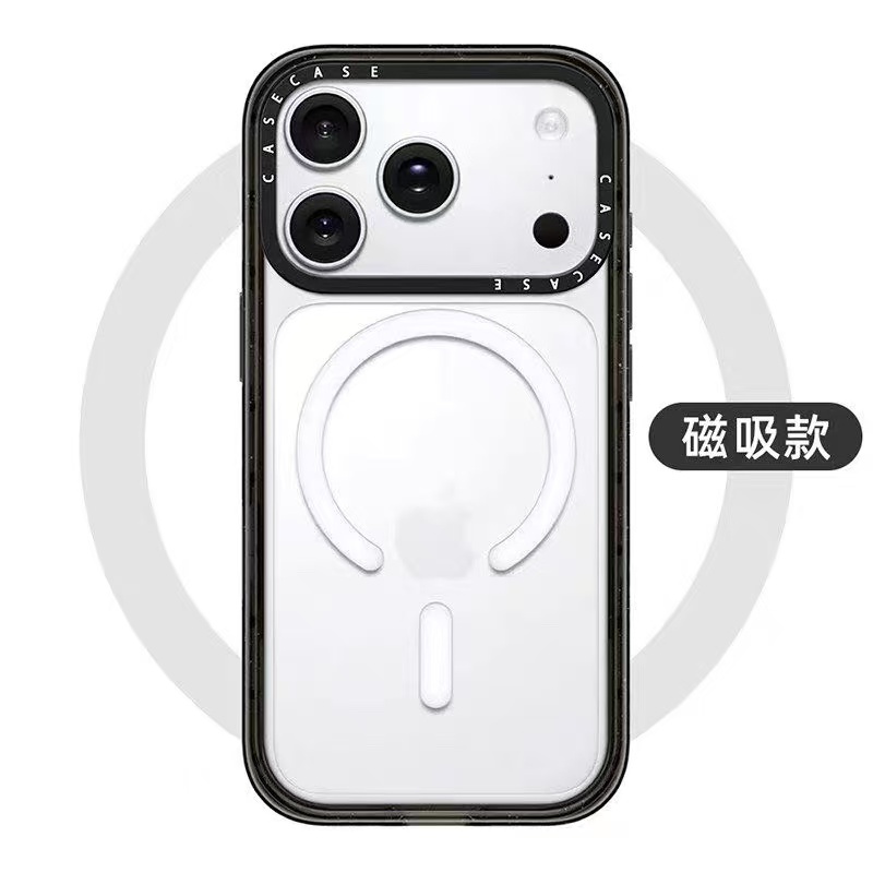 ใหม่สีบริสุทธิ์เรียบง่าย iPhone17Promax เคสโทรศัพท์แต่งหน้ากระจก Apple 16Pro/15plus แฟชั่น 13/11promax อะคริลิคโปร่งใสโทรศัพท์ป้องกันกรณี