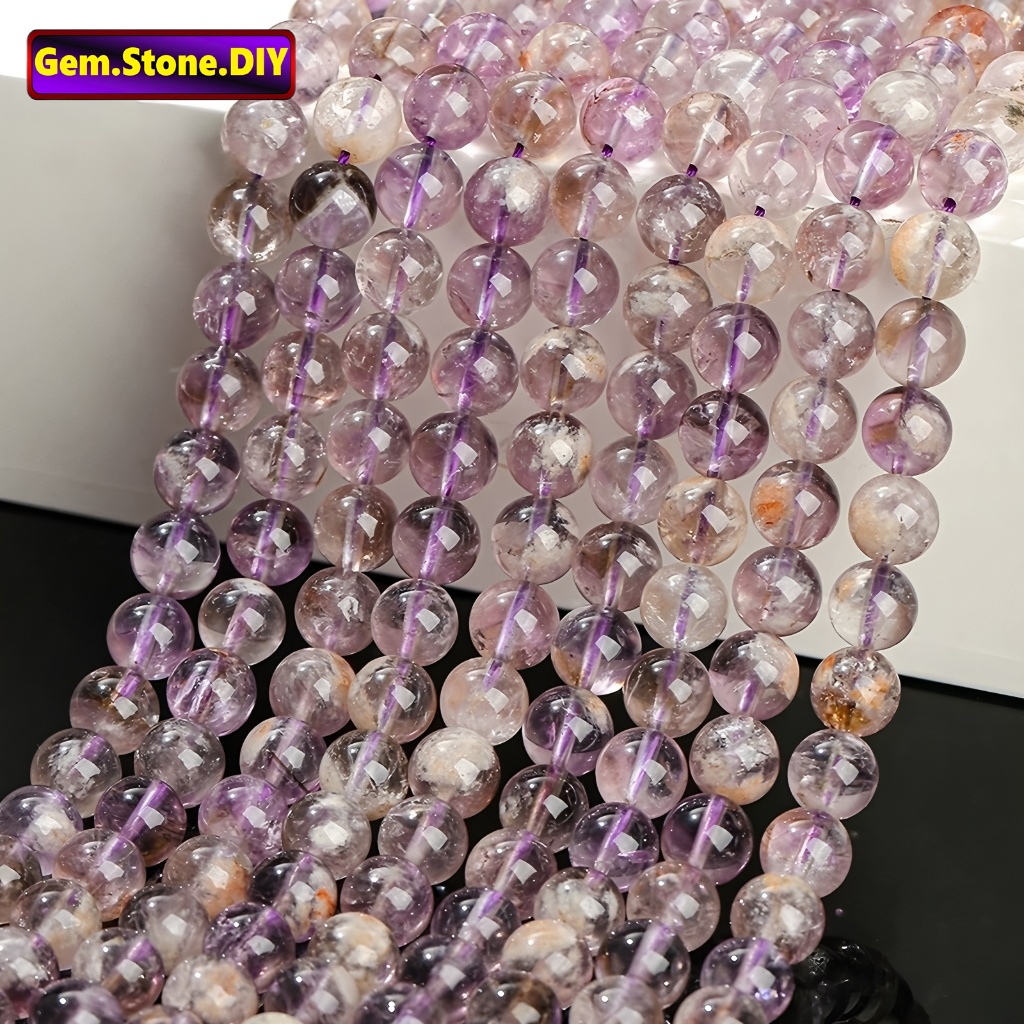 Amethyst Phantom Natural Stone，Loose Bead อเมทิสต์ ผี หินธรรมชาติ,หลวมลูกปัด ตัวเว้นวรรค สําหรับสร้อยข้อมือ/สร้อยคอ/แหวน/ต่างหู,ขายส่งทําด้วยมือ ทําเอง เครื่องประดับ,สร้อยข้อมือหินคริสตัลหิ