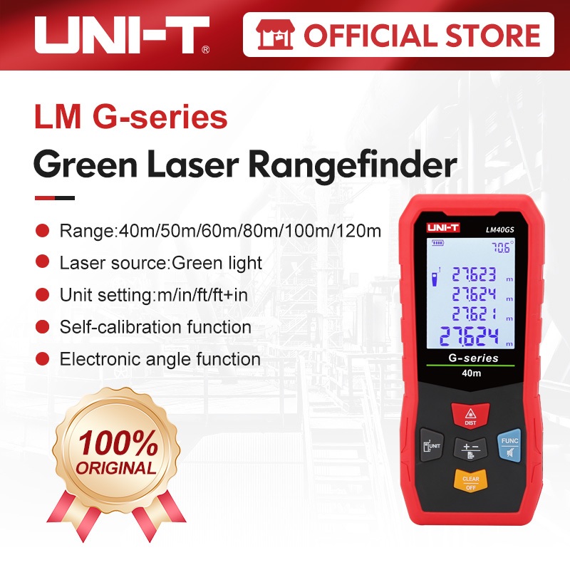 UNI-T เครื่องวัดระยะเลเซอร์สีเขียว LM40GS LM60GS LM100GS เครื่องวัดระยะเลเซอร์ LM50GS LM80GS LM120GS