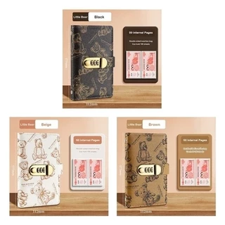 รหัสผ่านล็อคหมีเงินประหยัดกระเป๋าสตางค์หนังสือประหยัดเงินถุงเก็บสดเงิน-
