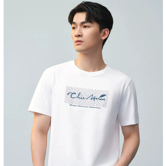 HLA แฟชั่นสันทนาการอเนกประสงค์รอบคอผ้าฝ้ายนุ่มระบายอากาศพิมพ์เสื้อยืดแขนสั้น