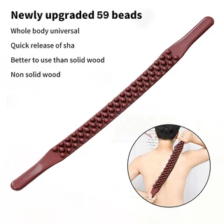 37/59 ลูกปัดกลิ้ง Stick Scraper Stick ร่างกายเต็มรูปแบบหนึ่งบรรเทาสากลกระดูกสันหลังส่วนคอหลังเอวขาเส้นเมอริเดียนนวดหน้าท้อง