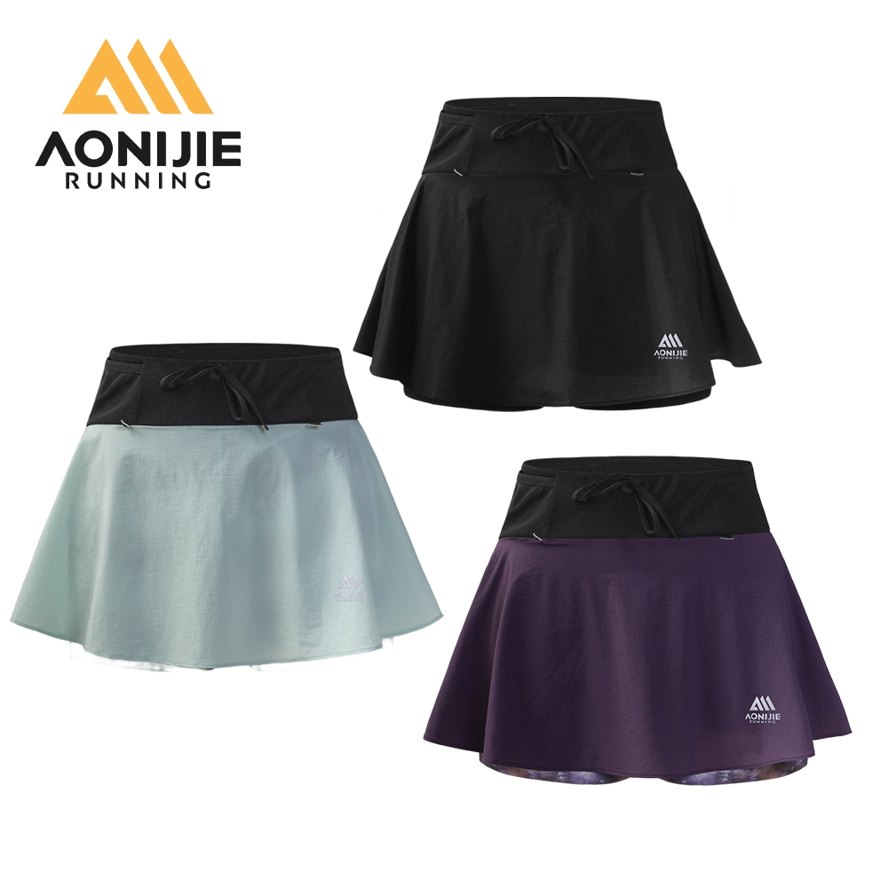 AONIJIE FW6261 กระโปรงเทนนิสสําหรับผู้หญิงพร้อมกระเป๋าคาดเอวกระเป๋าเอวสูงด้านในออกกําลังกายกรีฑากอล์