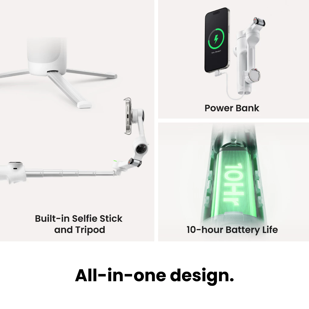 Insta360 Flow 2 Pro - ไม้กันสั่น AI พับได้สำหรับโทรศัพท์ ติดตามด้วย Apple Dockkit ได้กว่า 200 แอป มีการติดตามกลุ่มคน แพน 360º ขาตั้งกล้อง/ไม้เซลฟี่ในตัว ตัวกันสั่นแบบพกพาสำหรับ iPhone/Android thumbnail 6