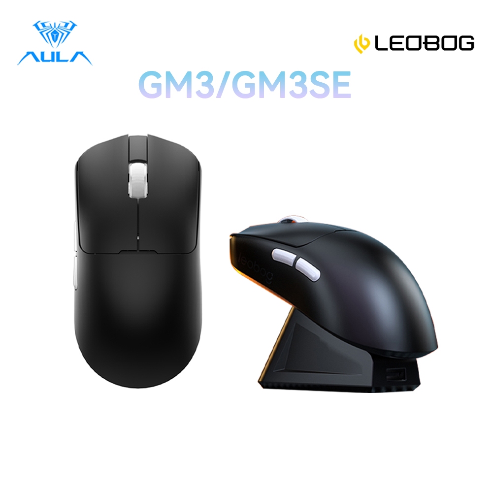 Aula LEOBOG GM3 GM3SE เมาส์ไร้สายแสงอัลตร้า 500mAh ระดับแบตเตอรี่ 6 DPI Tri-Mode รองรับสําหรับเกมสํานักงาน