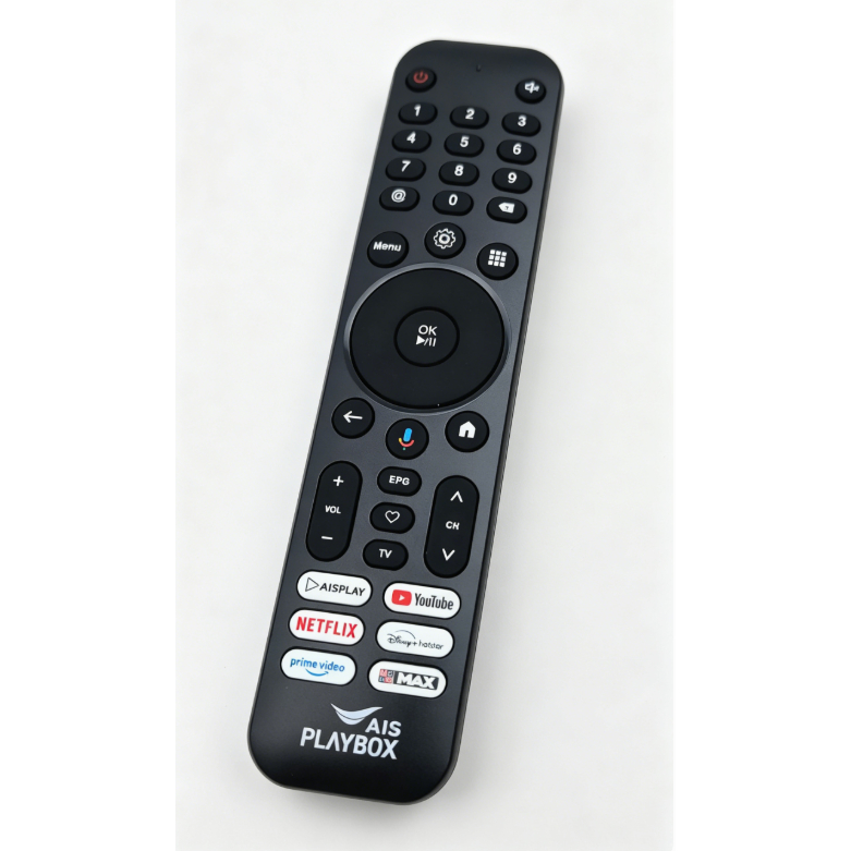 AIS Playbox รีโมทคอนโทรลทดแทนพร้อมคําสั่งเสียง, Netflix YouTube Prime Video Disney+ Hotstar MAX AISP