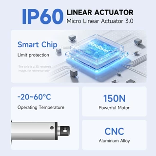 IP60WR Linear actuator 150N DC12V/24V Electric Telescopic Rod เหมาะสําหรับการอัตโนมัติอุตสาหกรรมไฟฟ้า Pusher