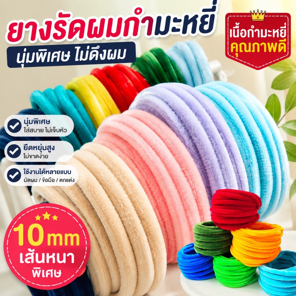 ลวดกำมะหยี่ 10mm หนาพิเศษ นุ่ม ดัดง่าย เส้นขนฟู แยกสี สื่อการเรียนการสอนเด็กเล็ก งานฝีมือสร้างสรรค์