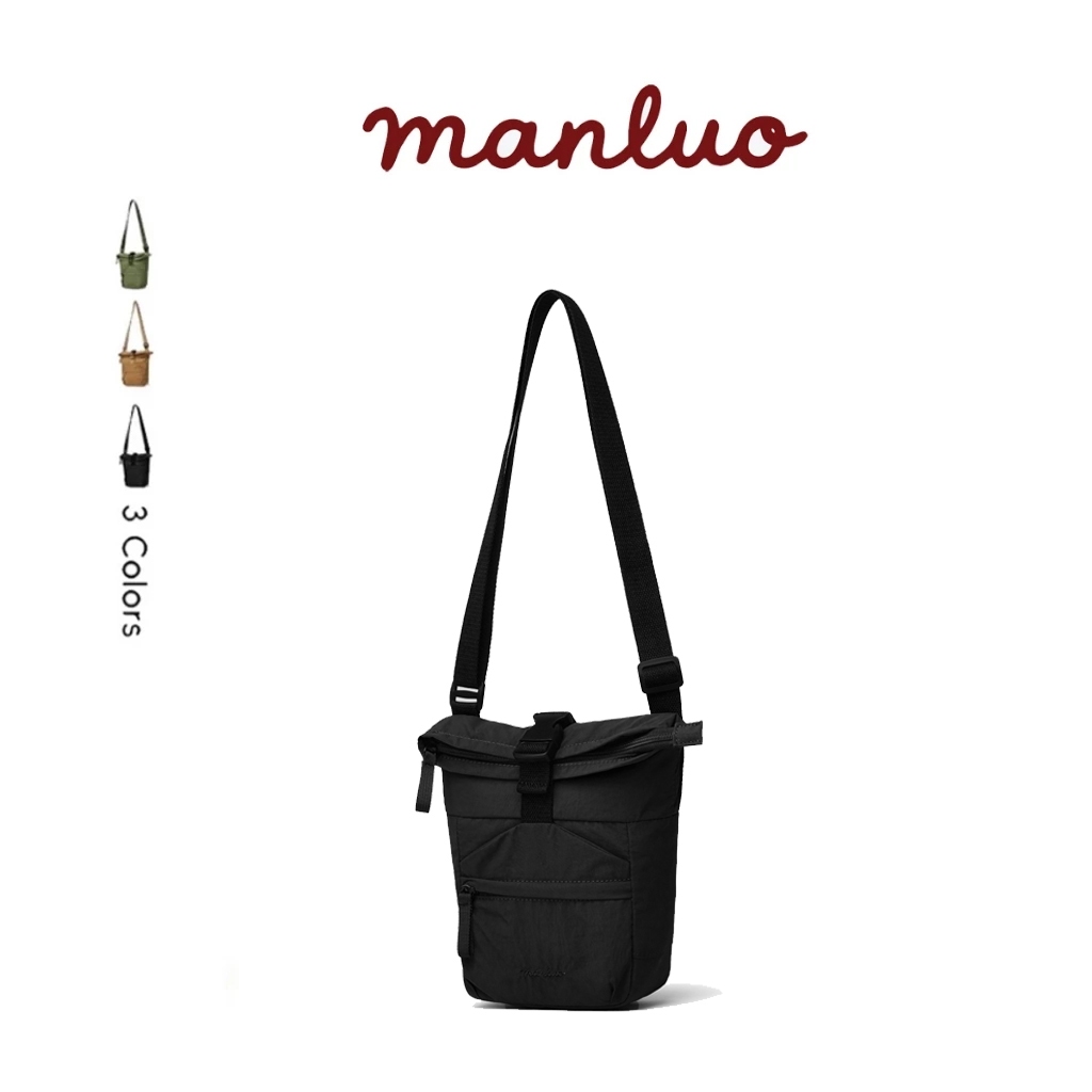 MANLUO กระเป๋าสะพายข้าง ผ้าไนลอนกันน้ำ น้ำหนักเบา 130 กรัม ปรับสายได้ มี 3 สี ใช้ได้ทุกวัน