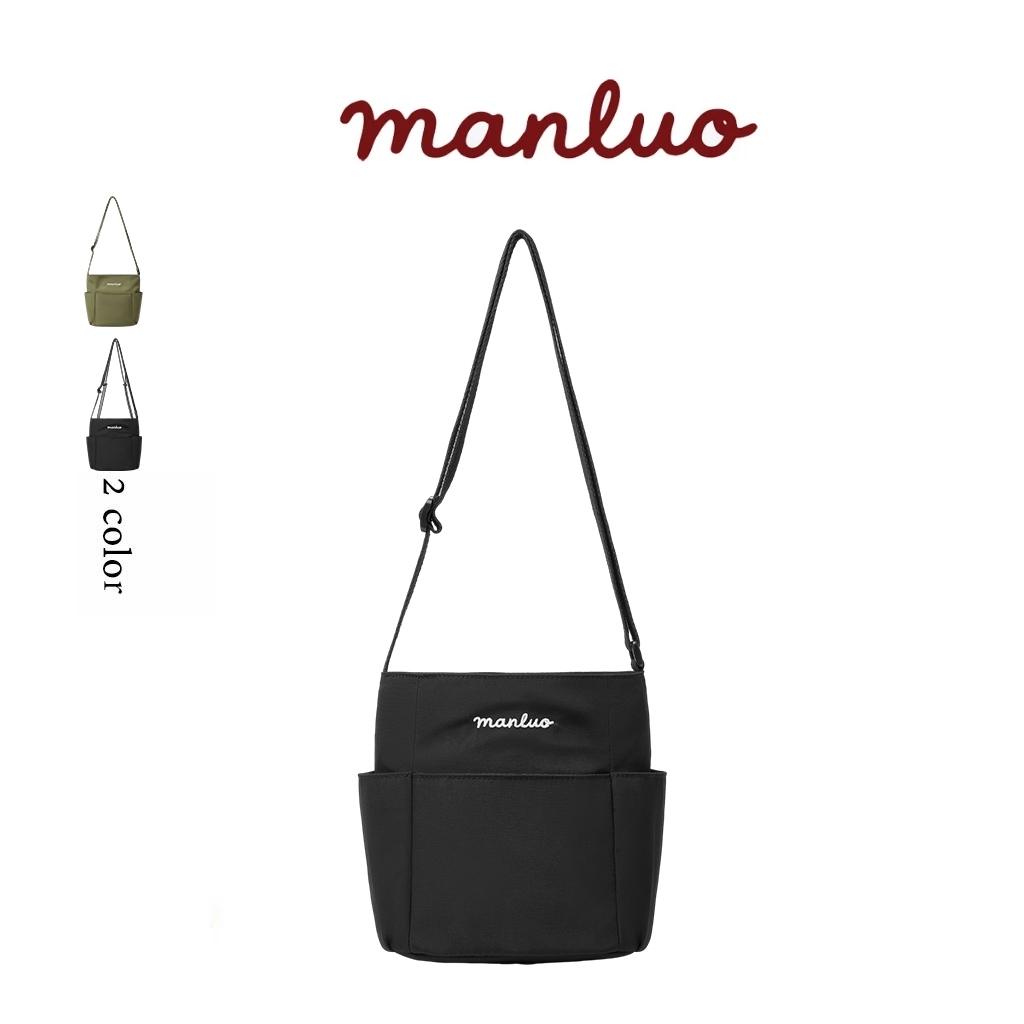 Manluo กระเป๋าสะพายผู้หญิง สายเป๋าหนา พกพาสะดวก ไม่บาดไหล่ ผ้าไนลอนกันน้ำ ใส่ของเยอะ เหมาะเดินทาง