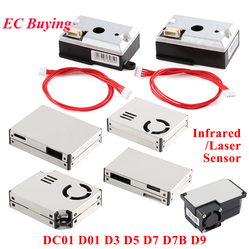PM2.5 เซ็นเซอร์คุณภาพอากาศโมดูล DC01 D01 D3 D5 D7 D7B D9 เลเซอร์อินฟราเรดเครื่องตรวจจับอนุภาคฝุ่น