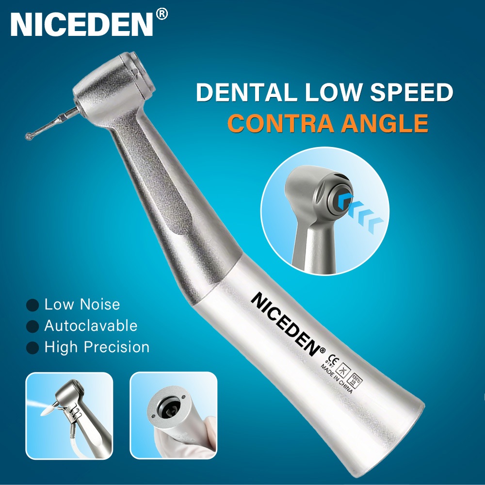 NICEDEN Dental 1: 1 มุมตัดกัน แฮนพีซ สเปรย์น้ําภายนอก ไม่ใช้แสง เข้ากันได้กับมอเตอร์อากาศ
