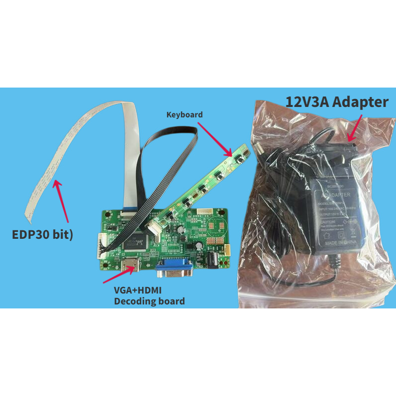 Full-Function จอแสดงผล LCD ไดรฟ์ถอดรหัสบอร์ดสัญญาณ LVDS อินเทอร์เฟซ 40-Pin แล็ปท็อปหน้าจอ HDMI HD ID Board DIY 10 นิ้ว 11.6 นิ้ว 13.3 นิ้ว 14 นิ้ว 15.6 นิ้ว 17.3 นิ้ว LED หน้าจอ LCD ไดรฟ์