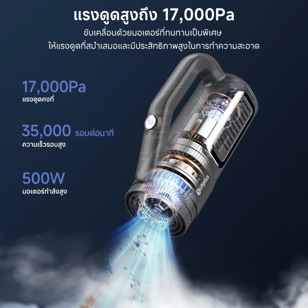 Simplus PP Krit เครื่องดูดฝุ่นมีสาย 18000PA/17000PA XCQH008/XCQH011 thumbnail 5