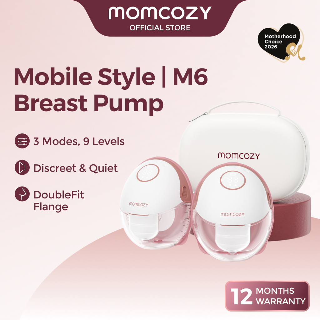 เครื่องปั๊มนม Momcozy M6 Double Fit Flange More Fit & Discreet พร้อม 3 โหมดและ 9 ระดับ 24 มม.