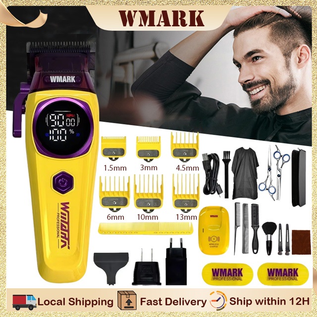 WMARK NG-8004 ปัตตาเลี่ยนไร้สาย Professional Hair Clipper เครื่องตัดผมผู้ชาย Barber Trimmer ชาร์จไฟไ
