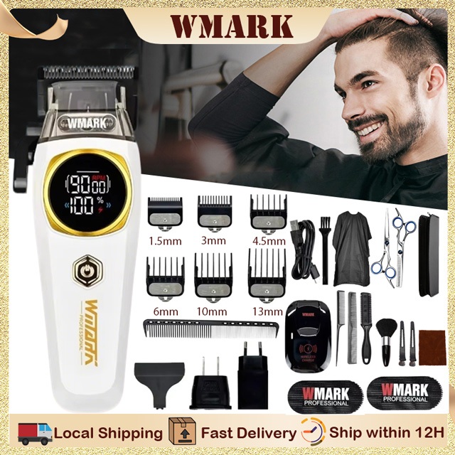 WMARK NG-8004 Professional Hair Clipper ปัตตาเลี่ยนไฟฟ้า ไร้สาย เครื่องตัดผม Barber Trimmer สำหรับผู