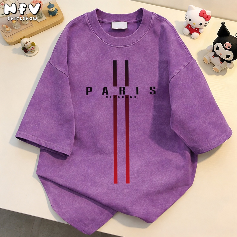 【จัดส่งตลอด 24 ชั่วโมง】NFV ใหม่ล่าสุด แฟชั่นเกาหลี ลวดลายแฟชั่น เสื้อยืดเปล่า ผ้าหนายับยากรีดง่าย ผ้าฝ้าย 100% YG2770