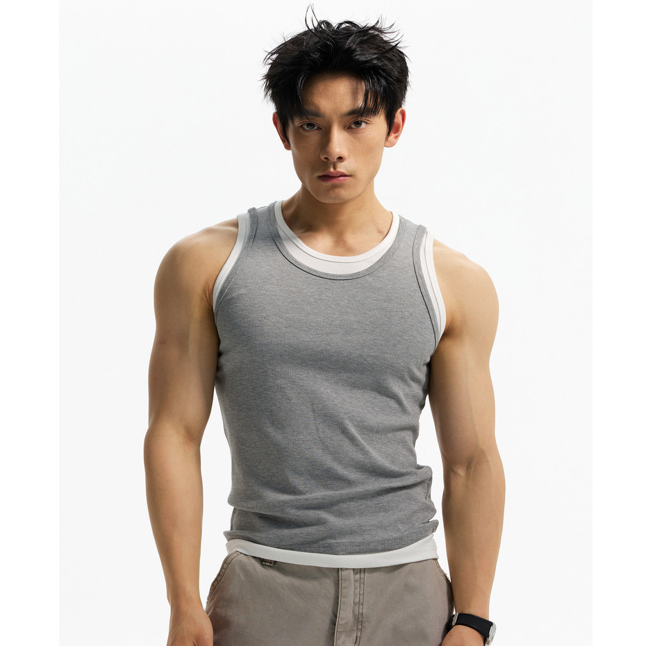 EERSHENSHI เสื้อกั๊กสีตัดกันสําหรับกีฬาฤดูร้อนของผู้ชาย