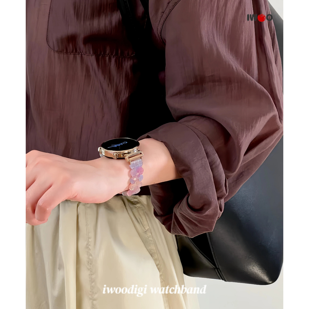 18 มม.Cool สายเรซิ่นสําหรับ Garmin venu4 41 มม./venu 3s/2s/vivomove 3S/Forerunner 265S/255S สุภาพสตรีสายคล้อง