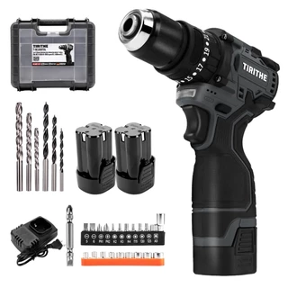 TIRITHE สว่านไร้สายไร้แปรงถ่าน 16V 10 มม. น้ําหนักเบาและทรงพลังสําหรับ DIY และมืออาชีพ