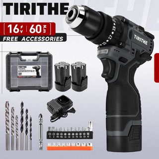 TIRITHE 16V 10mm Brushless Cordless Drill Lightweight for DIY and Professional