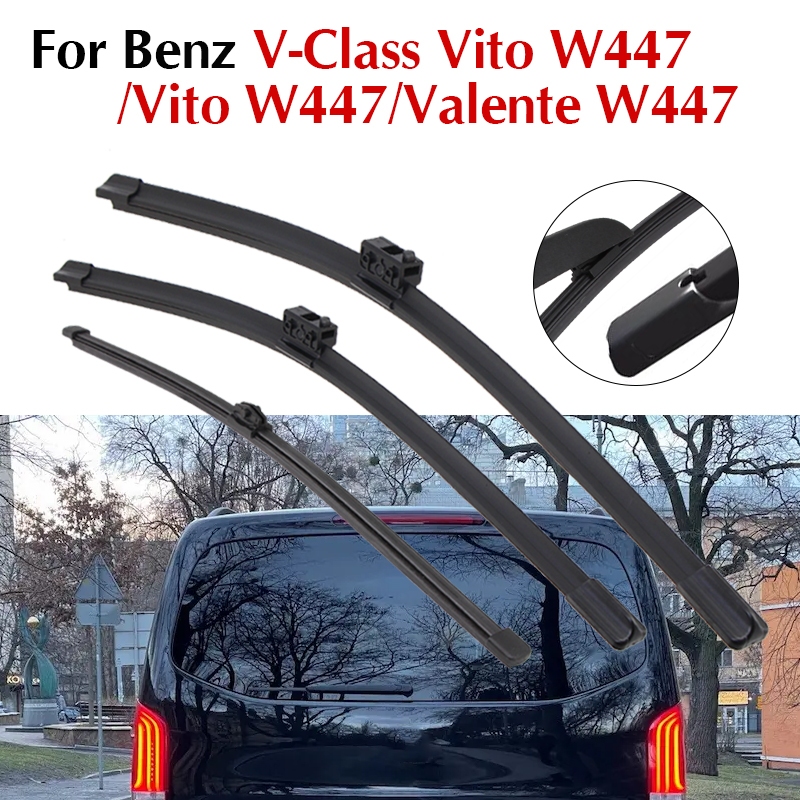 28"+18"+16" สําหรับ Benz V-Class Vito W447 Valente W447 กระจกรถยนต์ด้านหน้าด้านหลัง Wipers ใบมีด