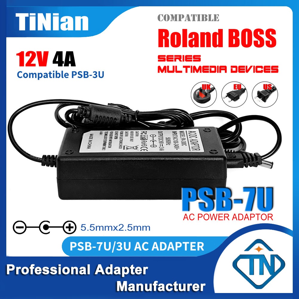 12V 4A 3.6A 3A 2A อะแดปเตอร์ AC/DC PSB-7U/3U สำหรับ Roland E-A7 E-X10 E-X50 FP-4F FP-7F FP-30X RP-20