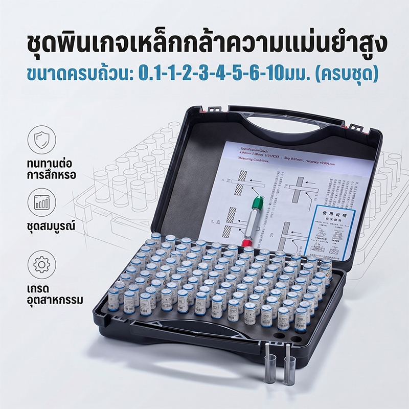 Gcr15 Bearing steel Pin Gauge Set, Plug Gauge, step 0.01/0.05/0.1mm, High Precision Gauge, Smooth Go