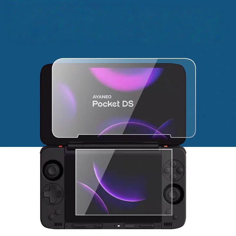 แบบพกพาสําหรับ AYANEO Pocket DS กระจกนิรภัยป้องกันหน้าจอกระเป๋า DS Flip Dual Top Buttom หน้าจอ HD Te
