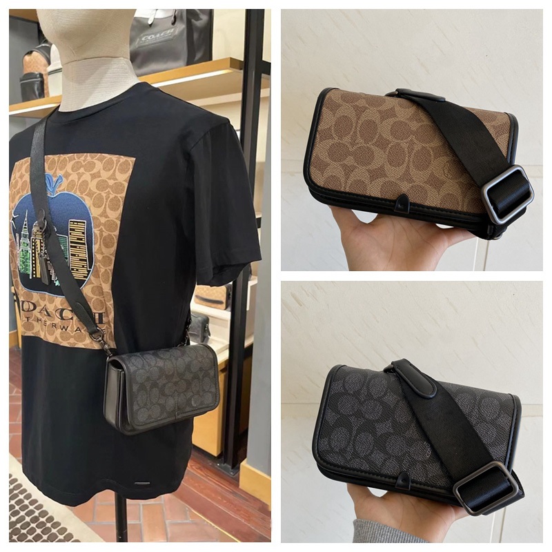ผู้ชายแฟชั่นใหม่ขนาดเล็กภายนอกเปิดกระเป๋าไหล่Crossbodyหน้าอกCoachกระเป๋าออกแบบกลั่นในสต็อกC2602