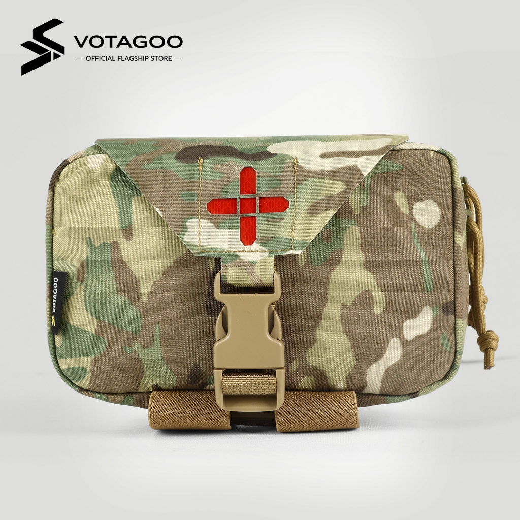 VOTAGOO IFAK กระเป๋า, First Aid กระเป๋าสําหรับการอยู่รอดฉุกเฉินกลางแจ้ง, Rip Away Medical Molle เข็มขัดกระเป๋ากระเป๋า, ยุทธวิธี Molle สิ่งที่แนบมา Trauma กระเป๋า