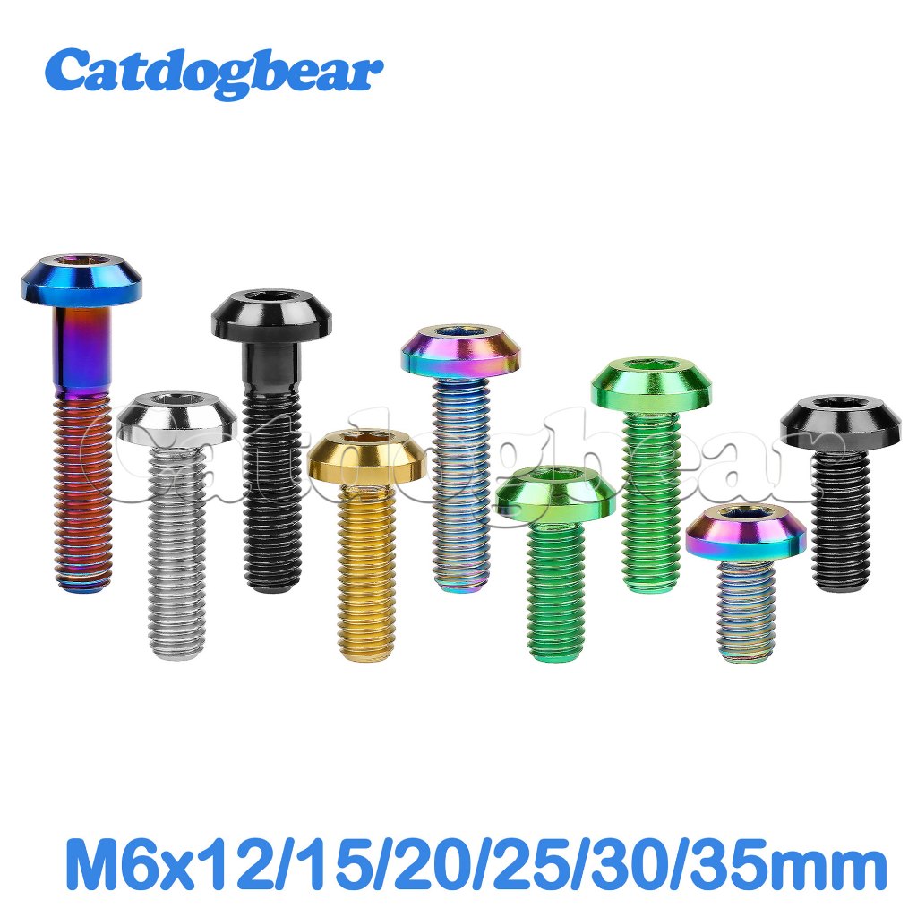 Catdogbear Titanium Bolt M6X12 15 20 25 30 35 มม.สกรูหัวกุญแจอัลเลนสําหรับจักรยานรถจักรยานยนต์ Bolt
