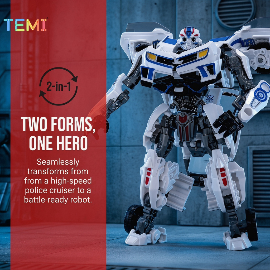 ⭐การจัดส่งในประเทศไทย⭐TEMI ของเล่นเด็ก Convertible รถหุ่นยนต์ Action Figure รถของเล่นของขวัญวันเกิดเด็ก