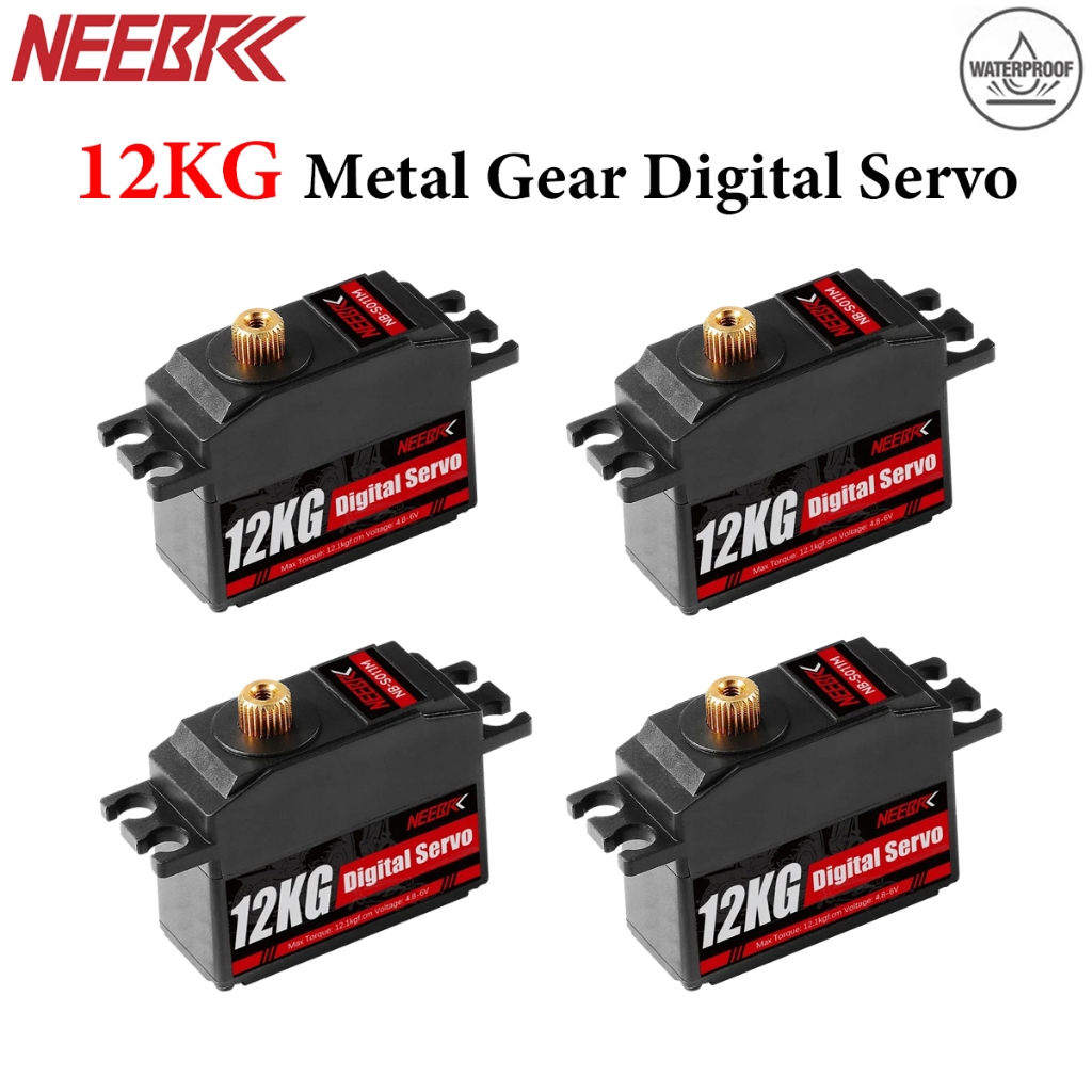 NEBRC 12KG เกียร์โลหะกันน้ํา Digital Servo สําหรับ 1/16 1/14 1/12 RC รถ Crawler หุ่นยนต์เรือเฮลิคอปเตอร์ MN128 MN86 Wltoys WPL