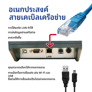 RP30 เครื่องพิมพ์ใบเสร็จ 80mm ตัดกระดาษอัตโนมัติ บลูทูธ+USB สำหรับ POS ร้านอาหาร/ค้าปลีก ios & Android