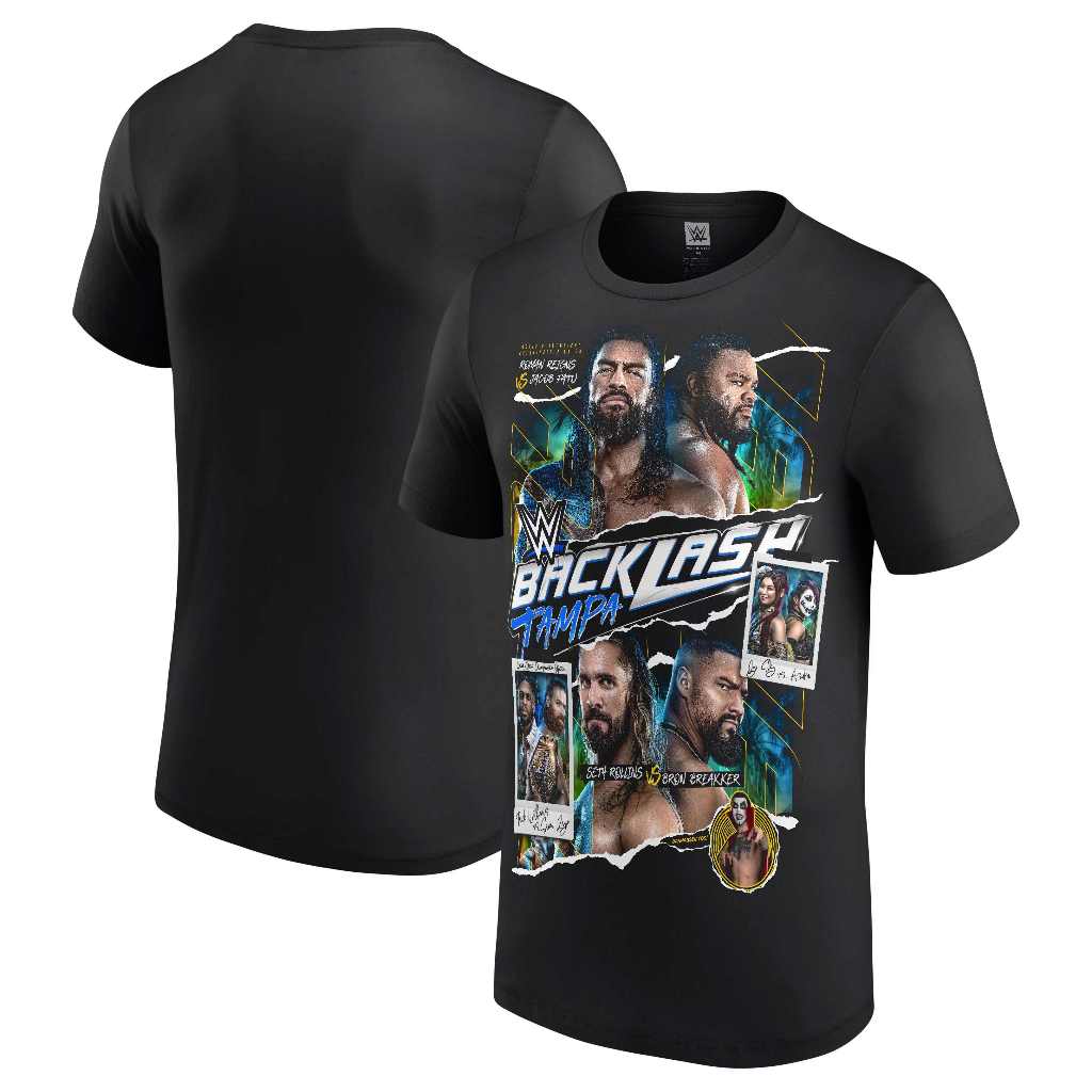 Wwe Mens Black Backlash 2026 Tampa T-Shirt